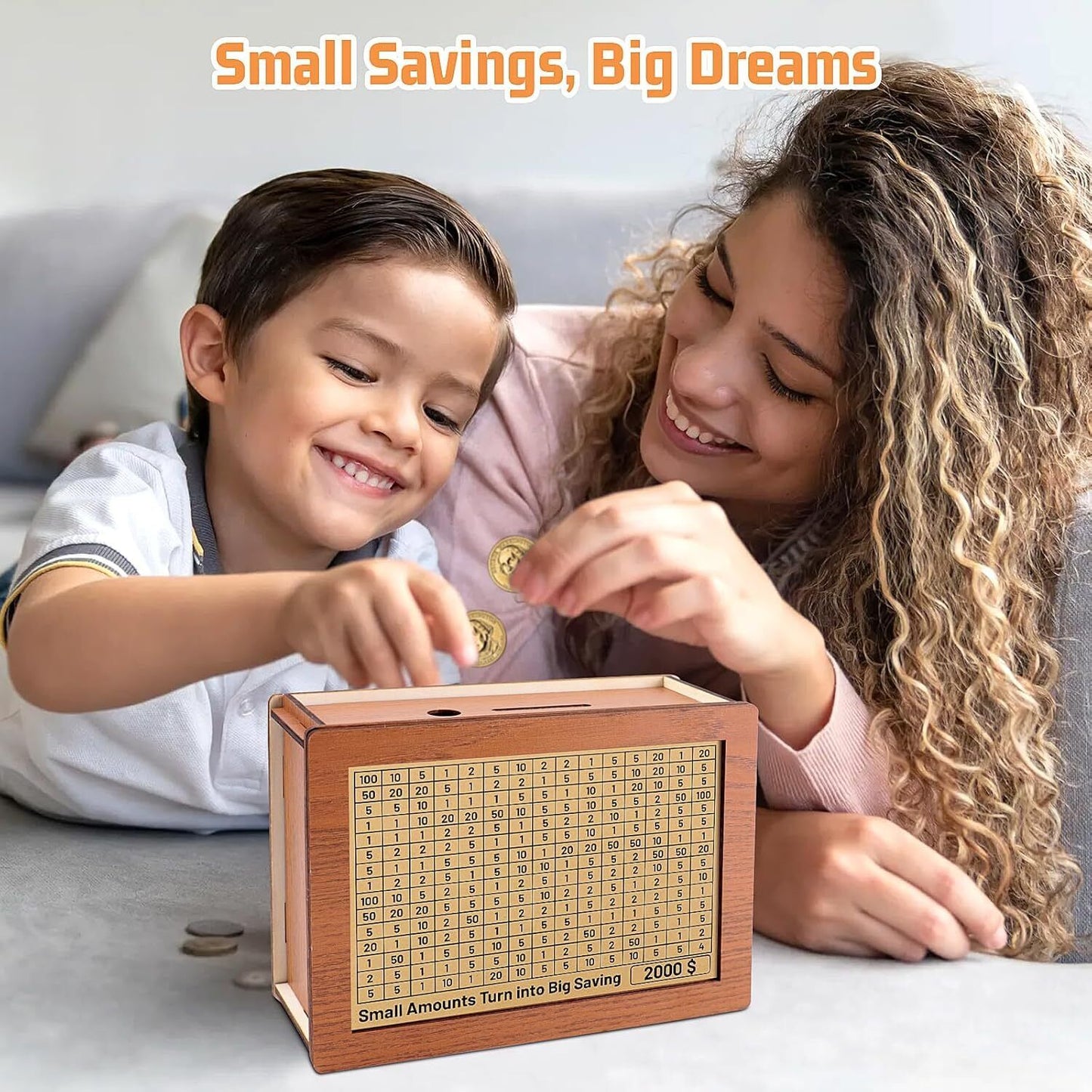 Cash Vault Wooden Savings Box Wooden Cash Saver Money Saving Box with Countdown