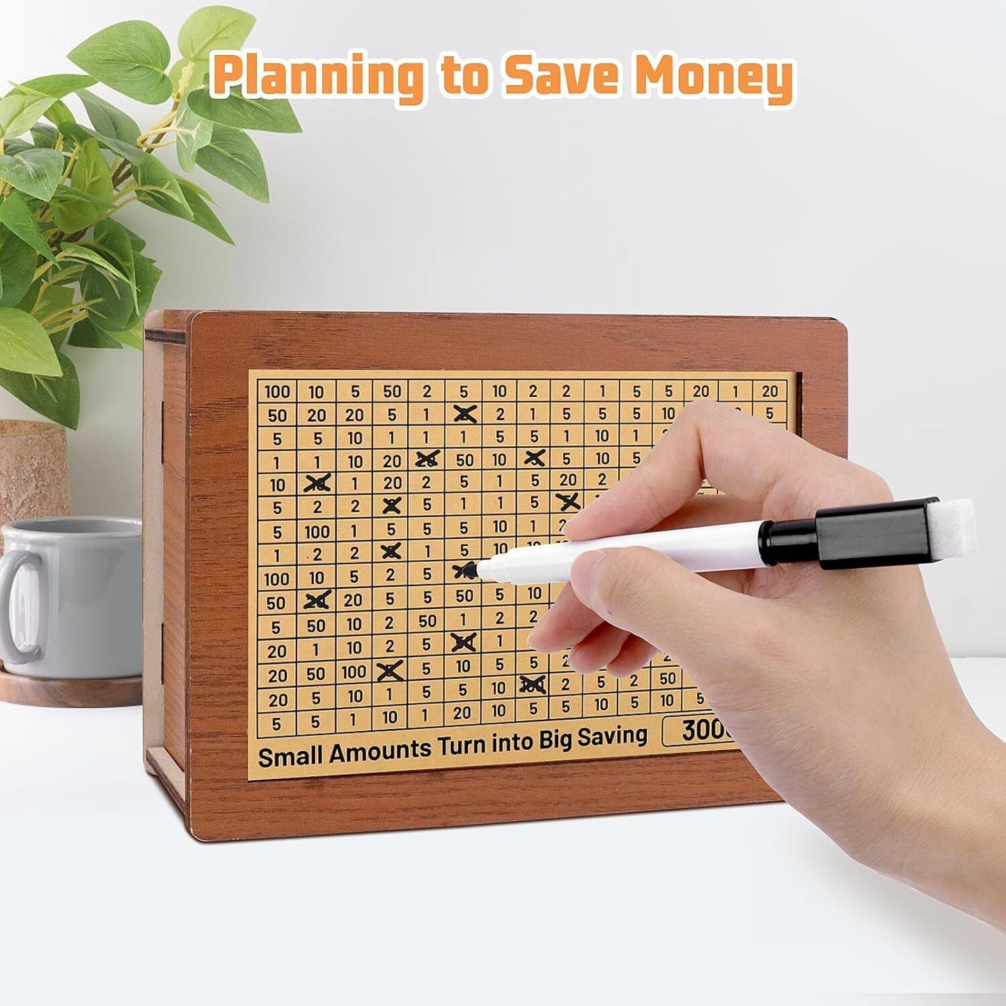 Cash Vault Wooden Savings Box Wooden Cash Saver Money Saving Box with Countdown